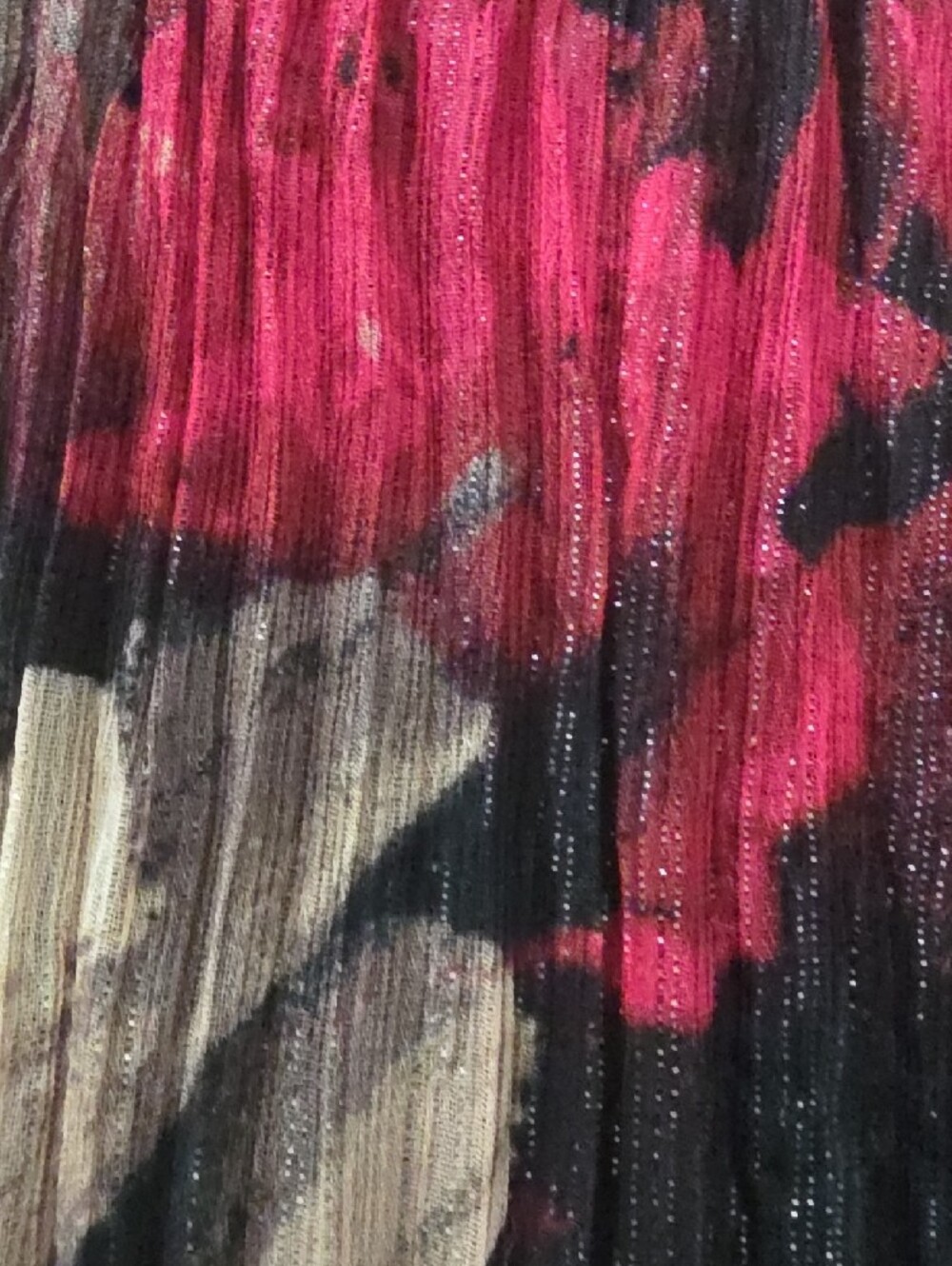 Black And Pink Textured Floral Halter Sleeveless Mock Turtleneck Top - Picture 4 of 10